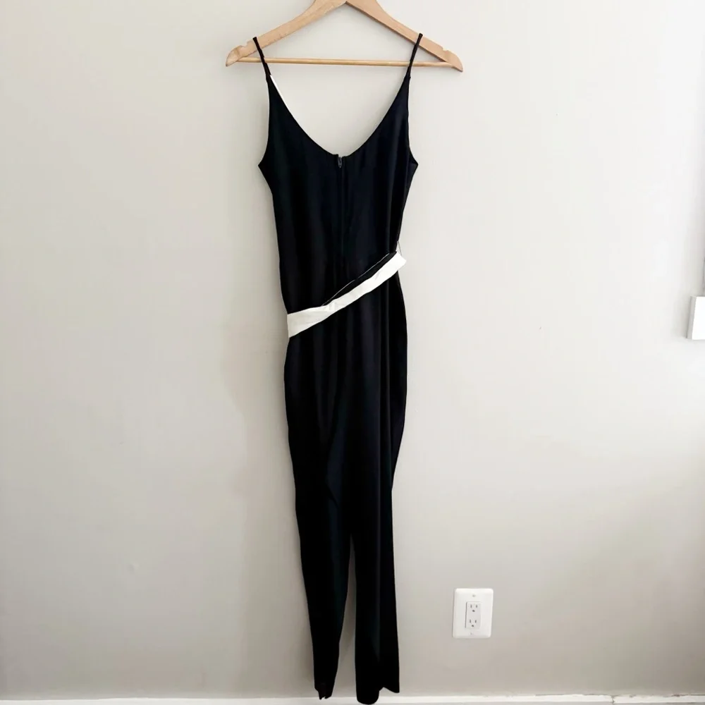 Vintage 90s Color-block Black and White Jumpsuit women’s small
